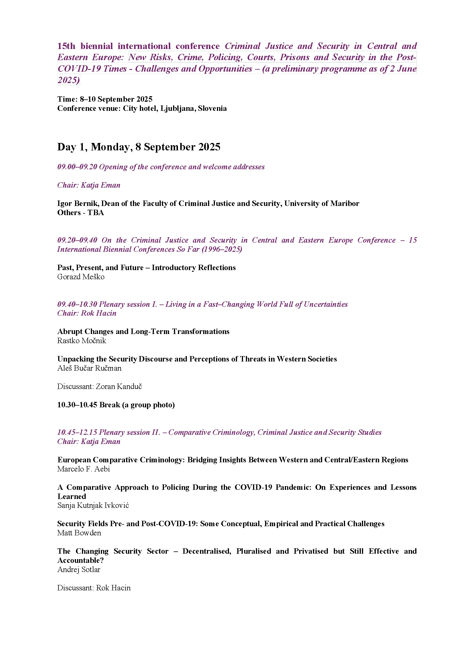 Conference Programme